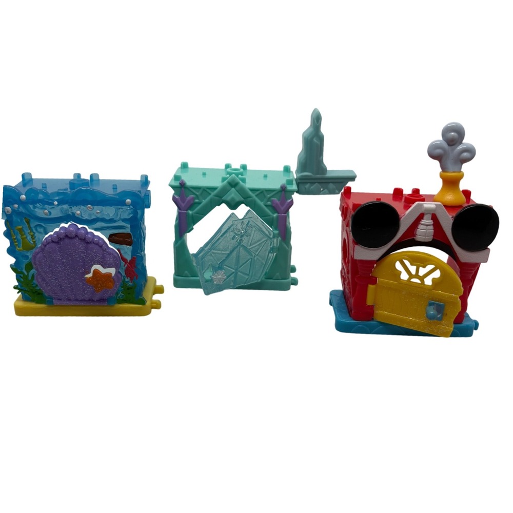 3 Doorables Disney Mickey Mouse Clubhouse Frozen Ariel Transforming Toy PlaySets